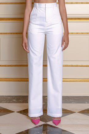 Nabila Official White High Waisted Trousers
